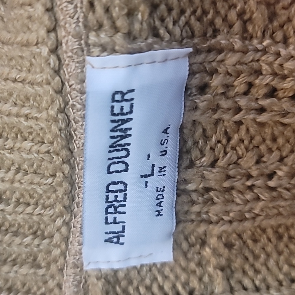ALFRED DUNNER tan beige sweater vest L Grandpa Core vintage preppy collegiate - Picture 12 of 16